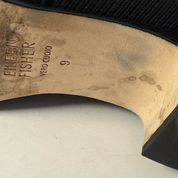 Eileen Fisher Muzy Suede and Knit Black Ankle Booties Sleek Minimalist Design 9 - Picture 6 of 8